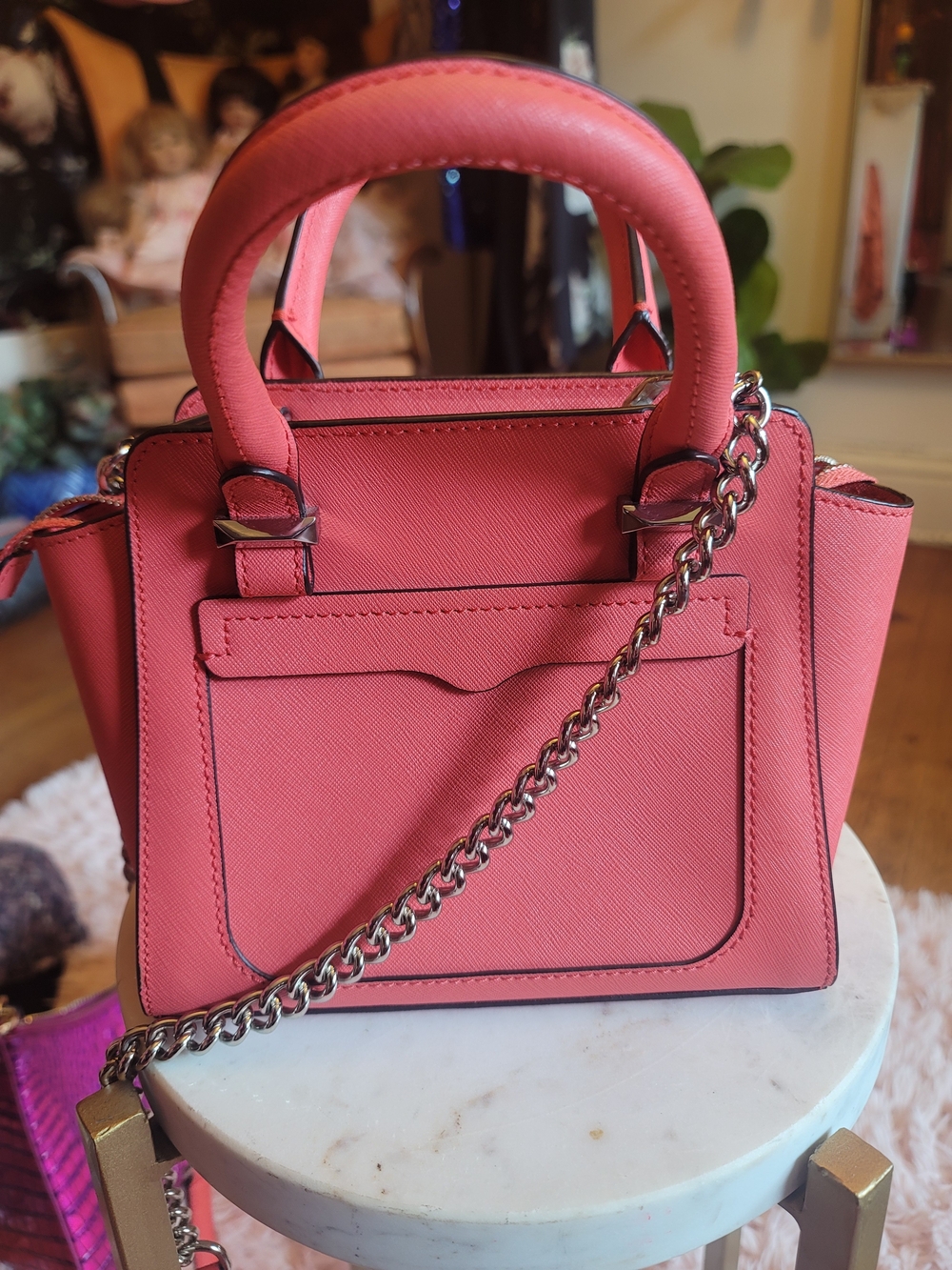 Rebecca Minkoff Micro Avery Tote Bag in coral